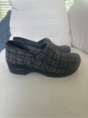 Dansko Vegan Clogs Size 40 9.5-10 Black Tweed Slip On Comfort Shoes Women’s